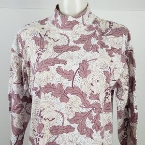 Dockers Turtleneck Top size Large Brown Floral